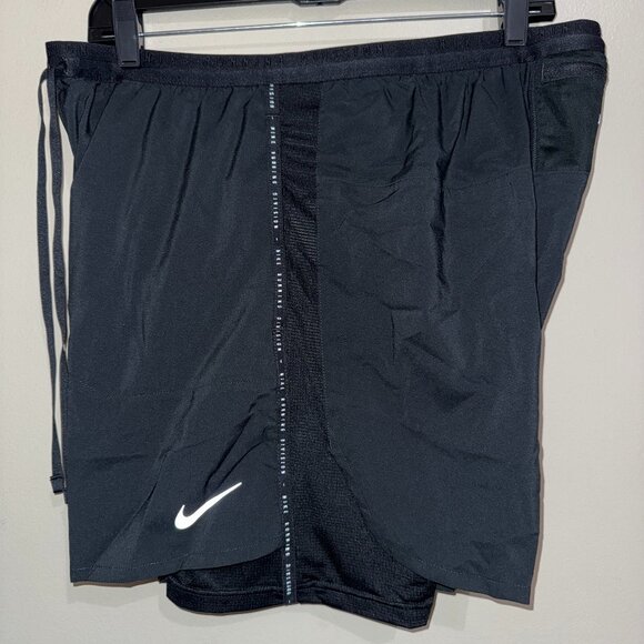 Nike Run Division Flex Stride Hybrid 5" Running Shorts Black Mens DA0280-010 - Picture 1 of 10